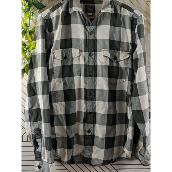 J. Crew Men's Slim Fit Button Up Linen Grey Gray Whitw Pattern Size Large READ - Picture 3 of 8